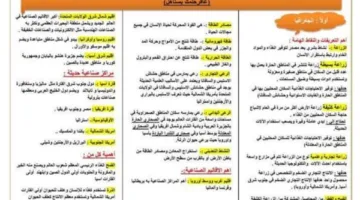أهم ملخص ليلة امتحان الدراسات للصف الثالث الإعدادي