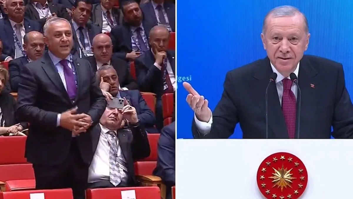 إجابة فكاهية من أردوغان تُدخل البهجة إلى القاعة على سؤال مواطن. إجابة فكاهية من أردوغان تُدخل البهجة إلى القاعة على سؤال مواطن.