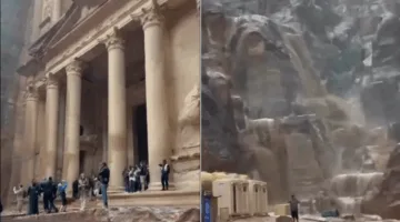 إجلاء نحو 1800 سائح حاصرتهم السيول في البتراء بالأردن (فيديو)