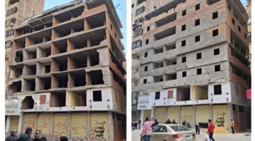 إزالة مبنى غير قانوني مكون من 7 طوابق في عين شمس وتحويل المسؤولين في الحي للنيابة الإدارية