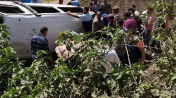 إصابة 6 أفراد نتيجة انقلاب ميكروباص في الشرقية