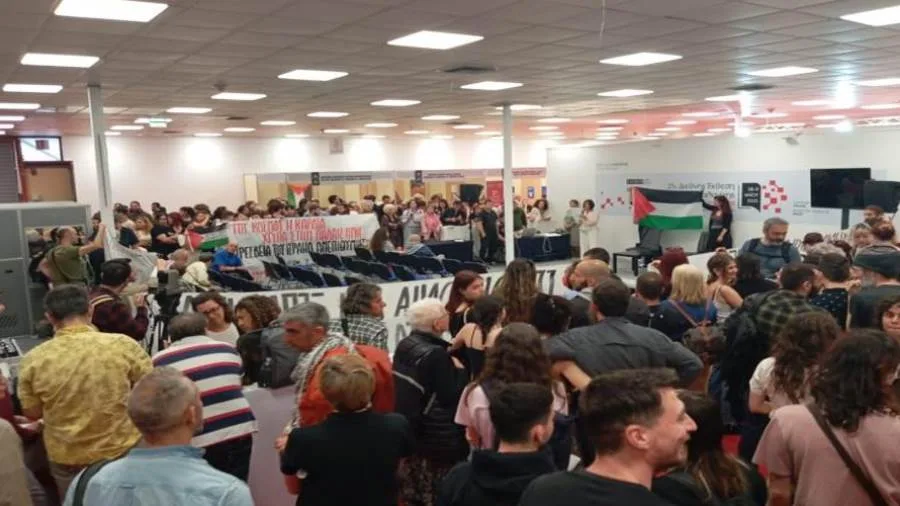إلغاء ندوة إسرائيلية في معرض سالونيك للكتاب انتصار للعدالة الفلسطينية ورفض لتبييض الإبادة إلغاء ندوة إسرائيلية في معرض سالونيك للكتاب انتصار للعدالة الفلسطينية ورفض لتبييض الإبادة