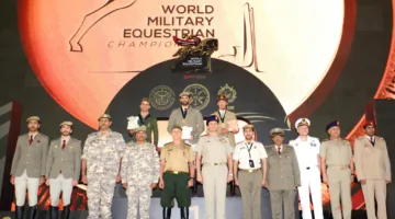 استمرار فعاليات بطولة العالم العسكرية للفروسية رقم 25 لقفز الحواجز بنادي الفروسية