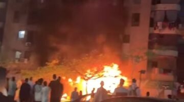 الحماية المدنية تنقذ عقار سكني بالمقطم بعد حريق بمحل اسفله (بالصور والفيديو)