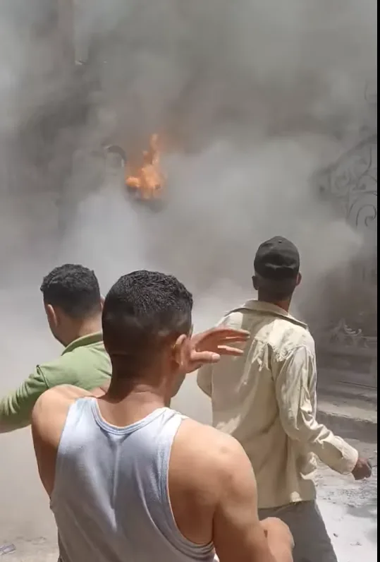 الحماية المدنية في القليوبية تتعامل مع حريق في محول كهربائي بقرية نوى |صور الحماية المدنية في القليوبية تتعامل مع حريق في محول كهربائي بقرية نوى |صور