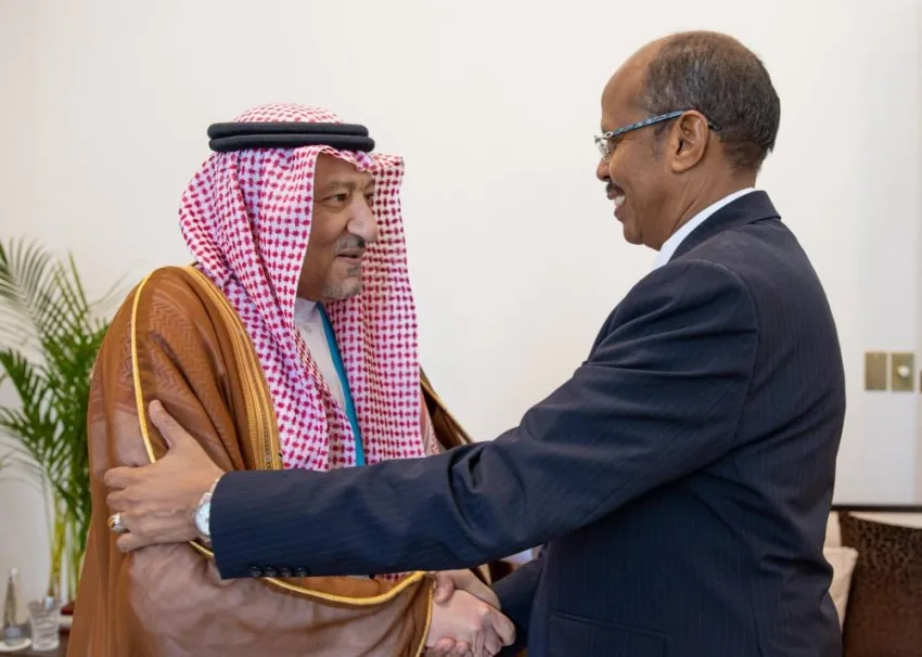الخريجي ورئيس مفوضية الاتحاد الأفريقي يتناولان تعزيز التعاون الثنائي