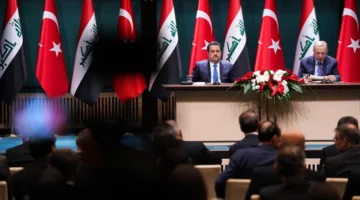 الرئيس التركي ورئيس وزراء العراق يبحثان مشروع طريق التنمية