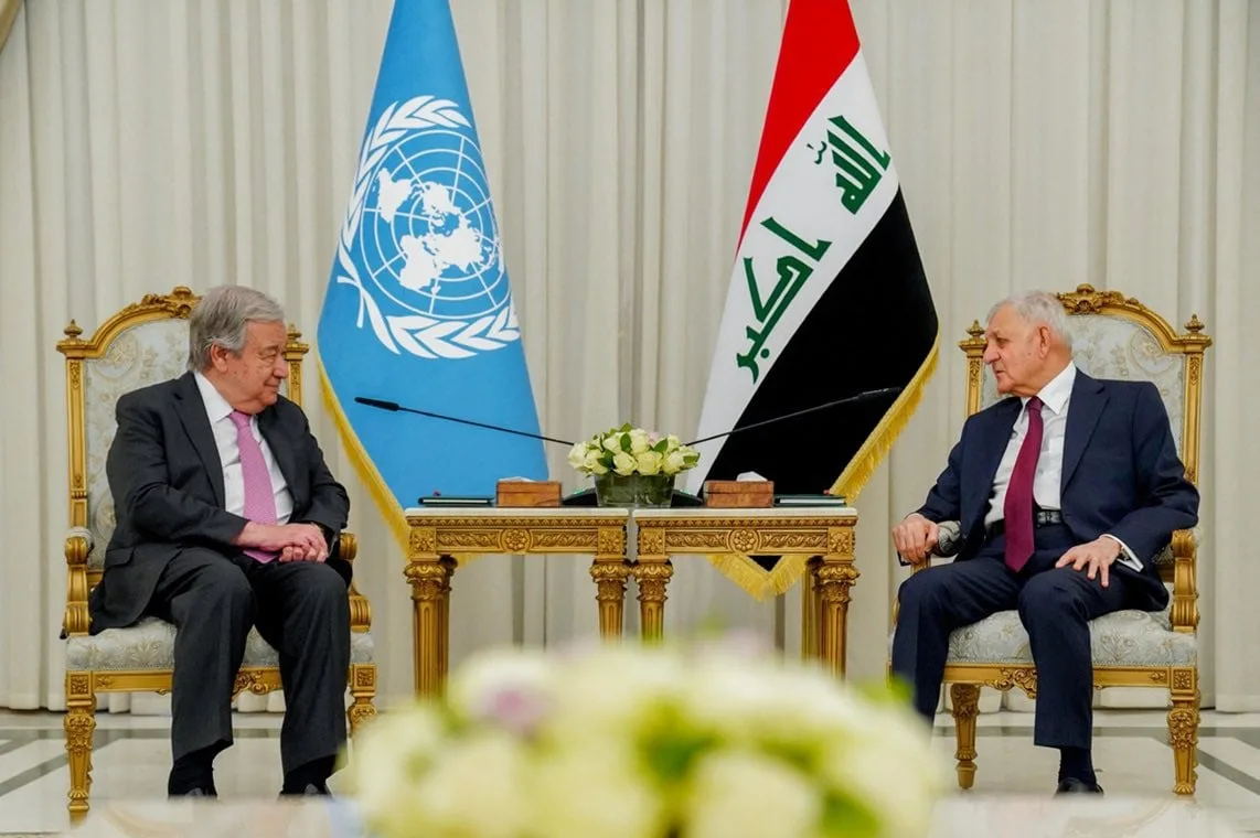 الرئيس العراقي يناقش قضايا إقليمية وعالمية مع الأمين العام للأمم المتحدة