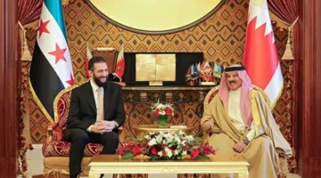 الزيارة الأولى.. الشرع يبحث مع عاهل البحرين في المنامة العلاقات الثنائية والتطورات الإقليمية والأوضاع في سوريا