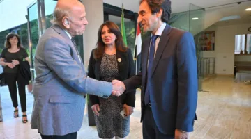 السفير بسام راضى يفتتح معرض اناليسى كالى بالاكاديمية المصرية بروما