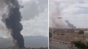 الصور الأولى للقصف الإسرائيلي على مطار صنعاء في اليمن.. فيديو