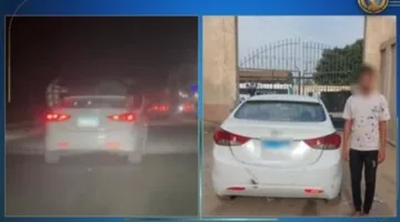 المتهم يؤدي حركات استعراضية من نوافذ السيارة في الشرقية