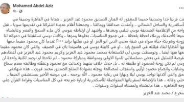 المخرج محمد عبد العزيز: عايشنا زواج محمود عبد العزيز وبوسي شلبي لحظة بلحظة