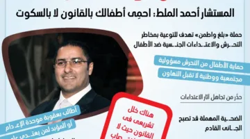 المستشار أحمد الملط حول حملة “بلغ واطمن”: “حافظ على أطفالك بالقانون، لا بالتجاهل”