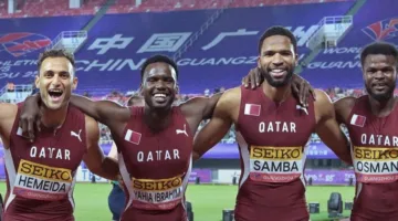 المنتخب القطري لسباقات التتابع “4×400 متر” يصل إلى بطولة العالم.