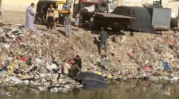 انتشال سيارة ملاكي سقطت في ترعة الشرقاوية بقليوب.. صورة