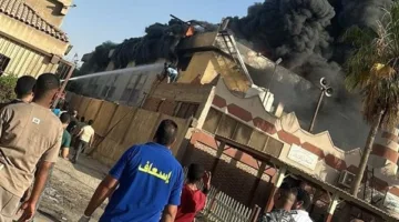 اندلاع حريق في مصنع بلاستيك بالمنطقة الصناعية بأكتوبر