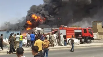 اندلاع حريق في مصنع بلاستيك بمدينة السلام