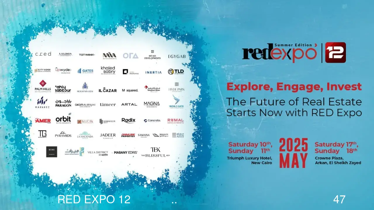 بمشاركه 47 شركه من كبري شركات التطوير العقاري بالسوق المصري .. إنطلاق معرض 12 RED EXPO بمشاركه 47 شركه من كبري شركات التطوير العقاري بالسوق المصري .. إنطلاق معرض 12 RED EXPO