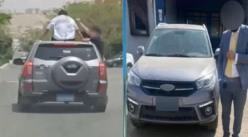 بيحتفل بعيد ميلاد ابنه.. كشف ملابسات جلوس صغار أعلى سقف سيارة بالقليوبية