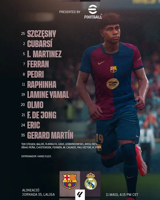 تشكيل برشلونة الرسمي لمواجهة ريال مدريد في الدوري الإسباني تشكيل برشلونة الرسمي لمواجهة ريال مدريد في الدوري الإسباني