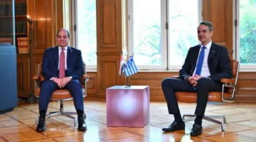 جلسة مباحثات موسعة بين الرئيس السيسي ورئيس وزراء اليونان
