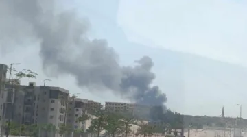 حريق ضخم في شارع التروللي بمدينة السلام "صور"