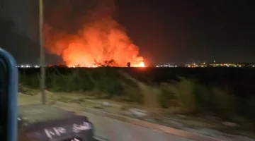 حريق يشتعل في منطقة من الأعشاب تمتد لحوالي 500 متر على ضفاف النيل في المعادي والمعصرة.