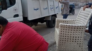 حملة موسعة لإزالة الإشغالات والتعديات بشبرا الخيمة.. صور