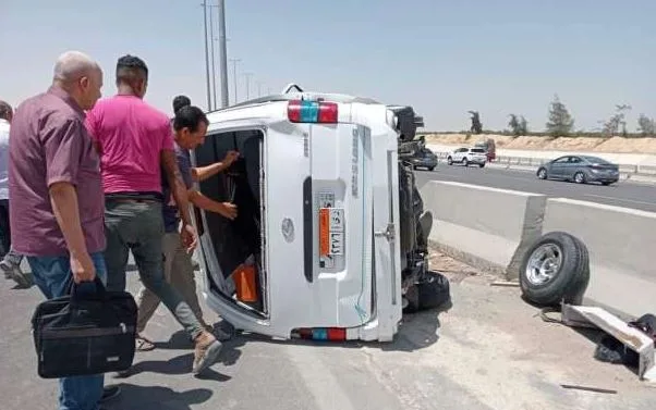 إصابة 7 أشخاص إثر انقلاب ميكروباص بأكتوبر إصابة 7 أشخاص إثر انقلاب ميكروباص بأكتوبر