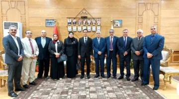 رئيس جامعة بنها يستقبل فرقا لاعتماد برامج كليتي الزراعة والهندسة