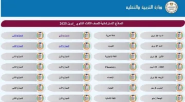 تحميل النماذج الإرشادية لجميع المواد للصف الثالث الثانوي 2025 رابط مباشر