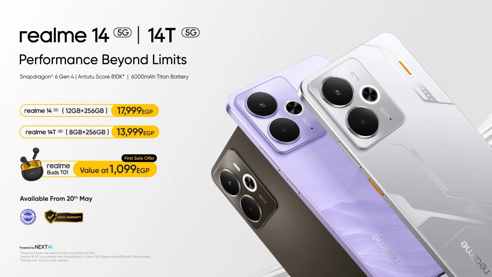 ريلمي تُطلق هاتف realme 14 5G بمعالج Snapdragon 6 Gen 4 – الأول على مستوى العالم ريلمي تُطلق هاتف realme 14 5G بمعالج Snapdragon 6 Gen 4 – الأول على مستوى العالم