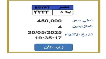 سعرها يقترب من 500,000.. المزاد على لوحة سيارة فريدة ينتهي قريباً