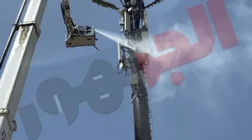 شاهد.. سلم هيدروليكي لإخماد حريق برج شبكات القاهرة الجديدة