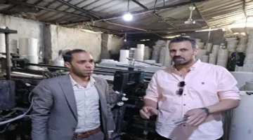 ضبط 2.5طن خامات تصنيع بلاستيك مجهولة المصدر داخل مصنع «بير سلم» بإيتاي البارود