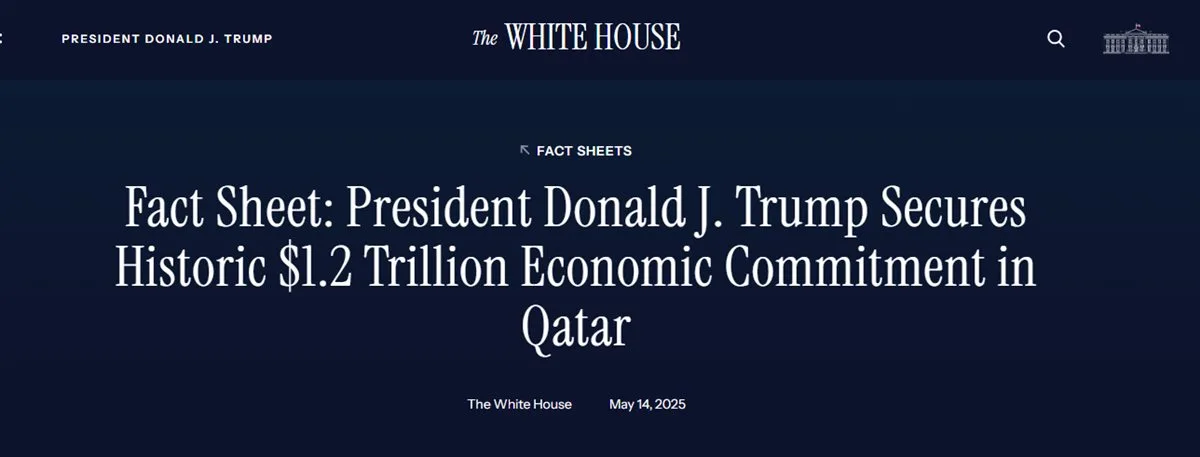 قطر تعزز الاقتصاد الأمريكي باستثمار 1.2 تريليون دولار.. صفقة تاريخية مع «بوينج وجنرال إلكتريك» قطر تعزز الاقتصاد الأمريكي باستثمار 1.2 تريليون دولار.. صفقة تاريخية مع «بوينج وجنرال إلكتريك»