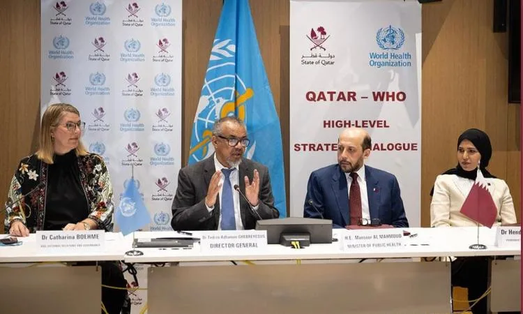 قطر ومنظمة الصحة العالمية ينجزان الحوار الاستراتيجي الثاني قطر ومنظمة الصحة العالمية ينجزان الحوار الاستراتيجي الثاني