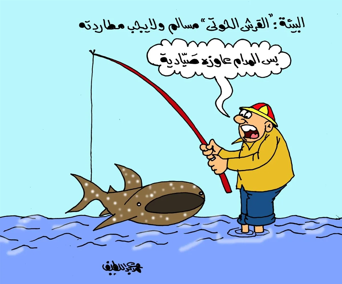 كاريكاتير «الجمهور» يبرز ظهور قرش الحوت في مدينة دهب كاريكاتير «الجمهور» يبرز ظهور قرش الحوت في مدينة دهب