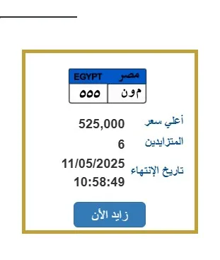 لوحة سيارة مميزة تحمل رقم (م ون – 555 ) يصل سعرها إلى 525 ألف جنيه لوحة سيارة مميزة تحمل رقم (م ون – 555 ) يصل سعرها إلى 525 ألف جنيه