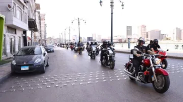 ماراثون دراجات بخارية لأول مرة في احتفالات العيد القومي لدمياط