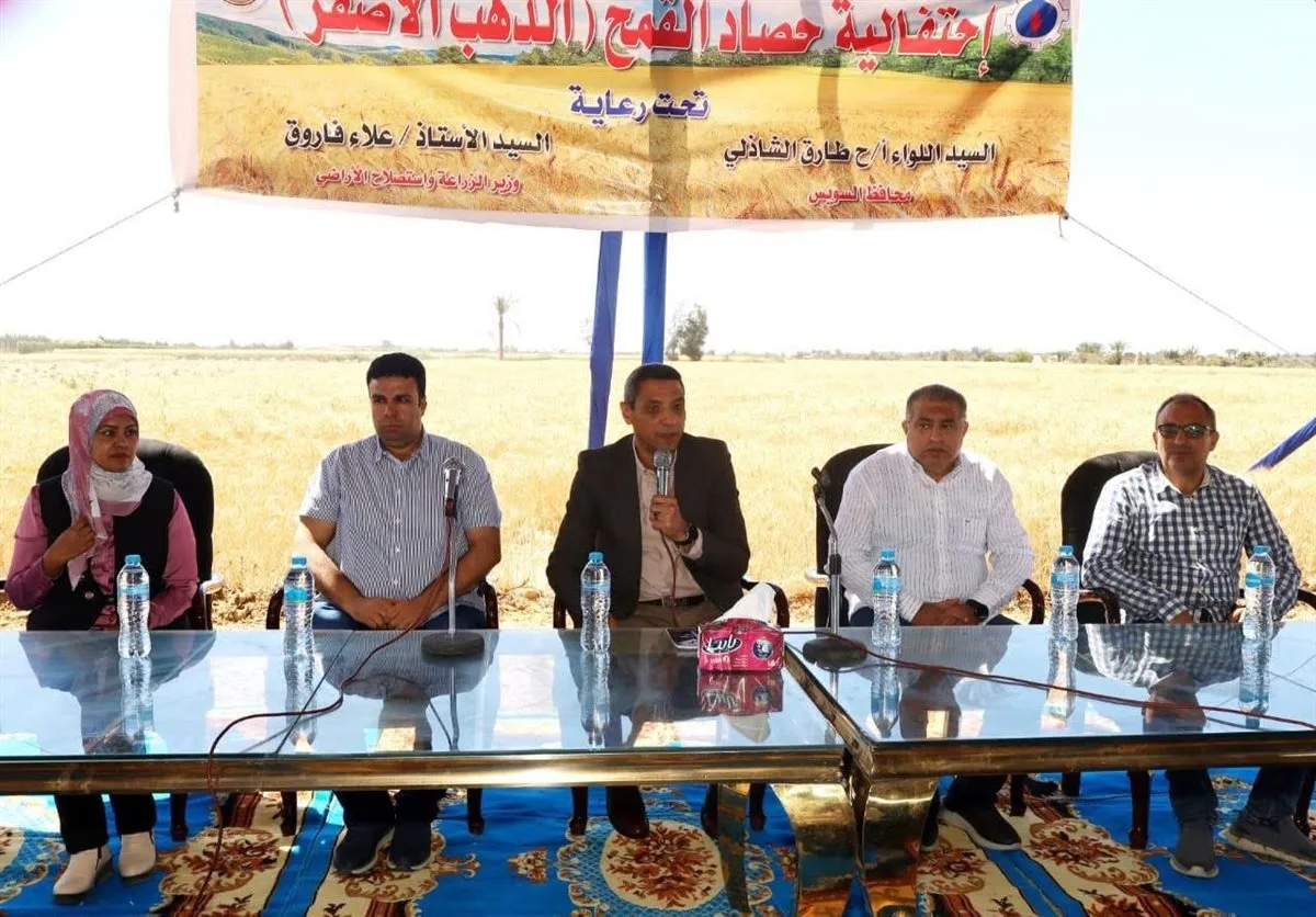 محافظ السويس يفتتح موسم حصاد القمح بقرية الشلوفة محافظ السويس يفتتح موسم حصاد القمح بقرية الشلوفة
