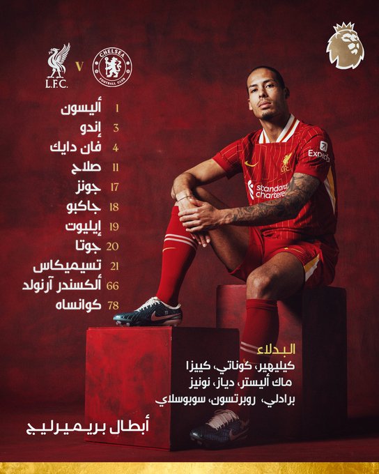 محمد صلاح يقود تشكيل ليفربول لمواجهة تشيلسي في بطولة الدوري الإنجليزي محمد صلاح يقود تشكيل ليفربول لمواجهة تشيلسي في بطولة الدوري الإنجليزي