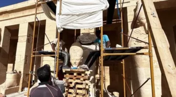 مصدر في الآثار: إتمام ترميم أكثر من 20 تمثالًا تاريخيًا في معبد حتشبسوت بالأقصر