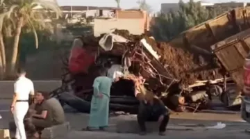 مصرع سائقين في حادث تصادم تريلا بأخرى على إقليمي المنوفية