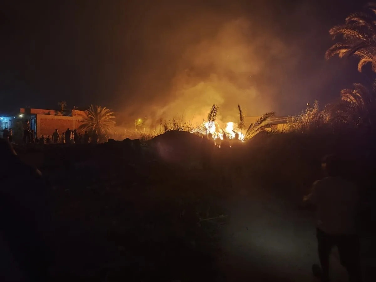 نفوق 6 أبقار و4 خرفان في حريق بحظائر ماشية بمدينة الصف بالجيزة نفوق 6 أبقار و4 خرفان في حريق بحظائر ماشية بمدينة الصف بالجيزة