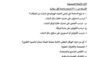 نموذج الوزارة الأول في الاحياء لـ الثانوية العامة 2025