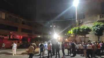 ننشر صورا جديدة من موقع حريق مقر الشركة القابضة بوسط البلد