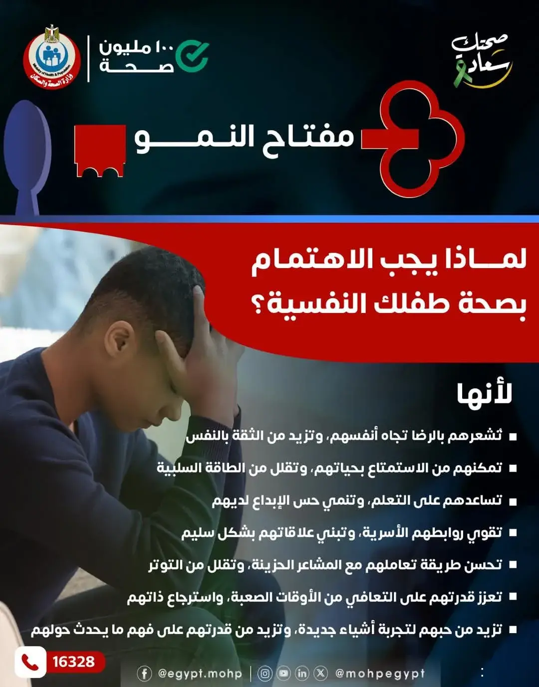 وزارة الصحة: الاهتمام بصحة الأطفال النفسية ضرورة لنموهم السليم وبناء شخصيتهم وزارة الصحة: الاهتمام بصحة الأطفال النفسية ضرورة لنموهم السليم وبناء شخصيتهم