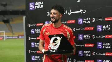 وسام أبو علي رجل مباراة الأهلي والمصري البورسعيدي في الدوري الممتاز